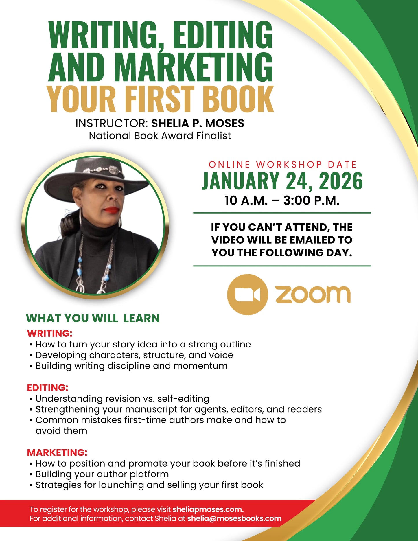 WORKSHOP FOR WRITERS ON JANUARY 24, 2026