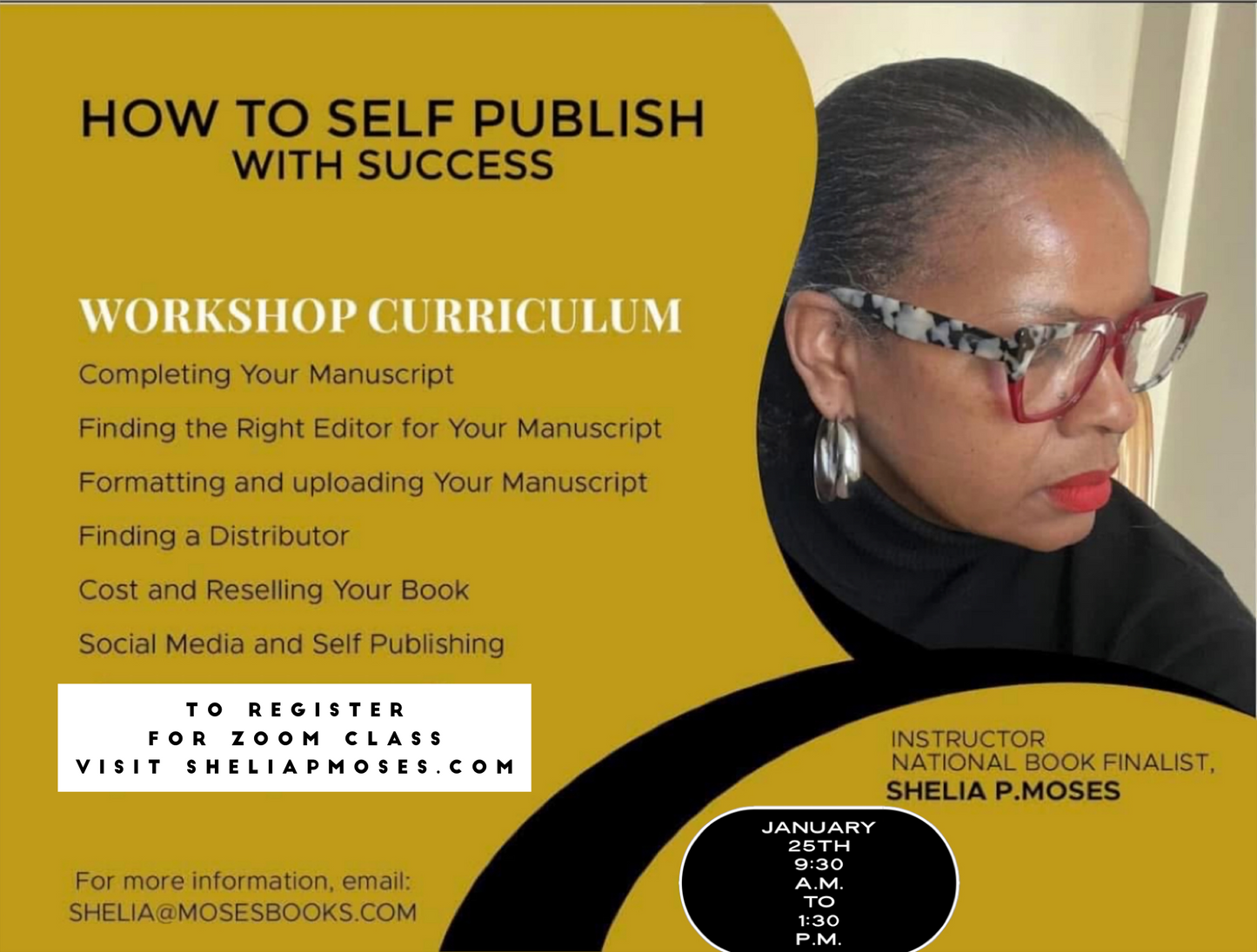 January 25,2025.  SELF PUBLISHING WORKSHOP